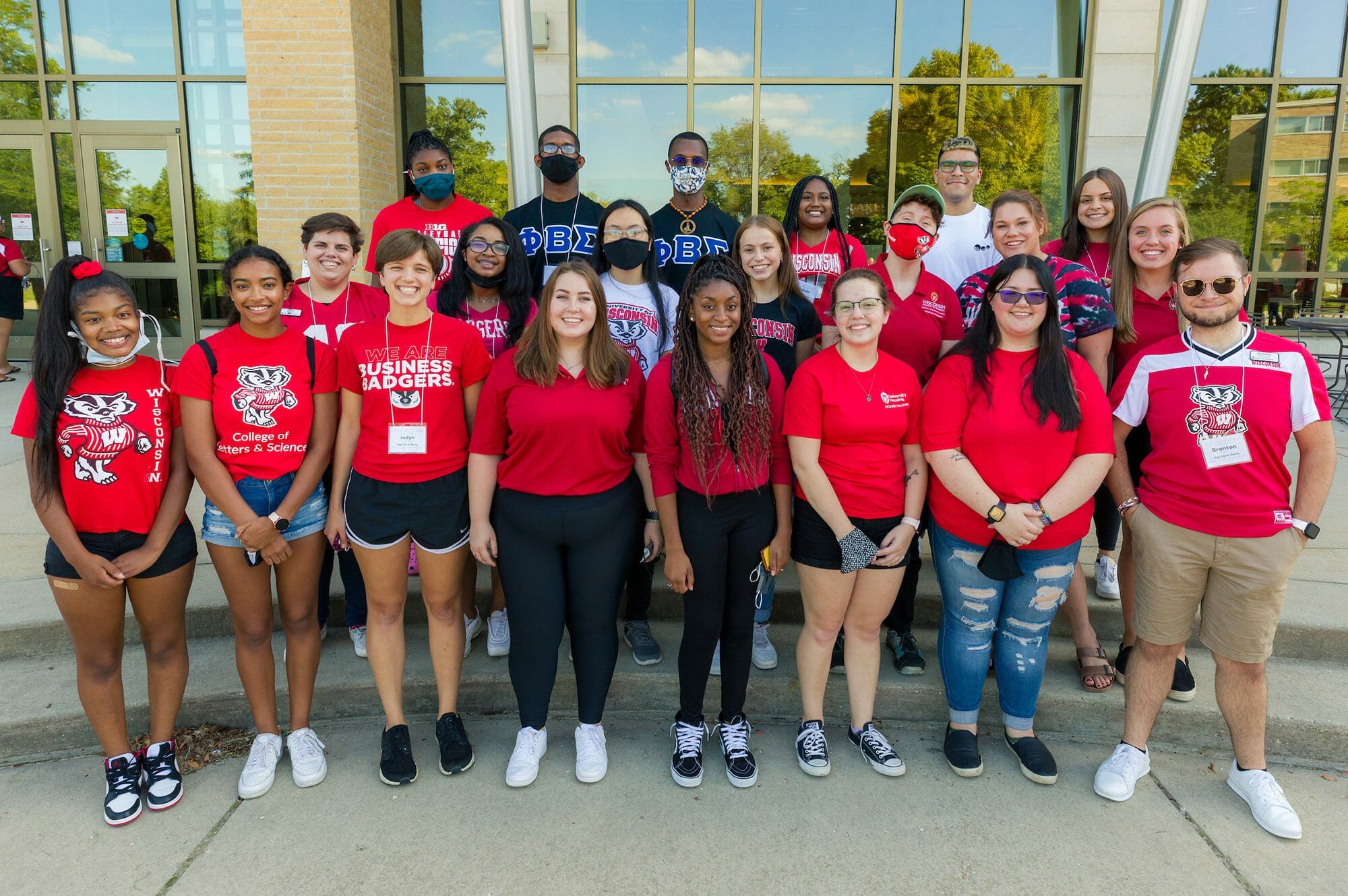group of residence hall students